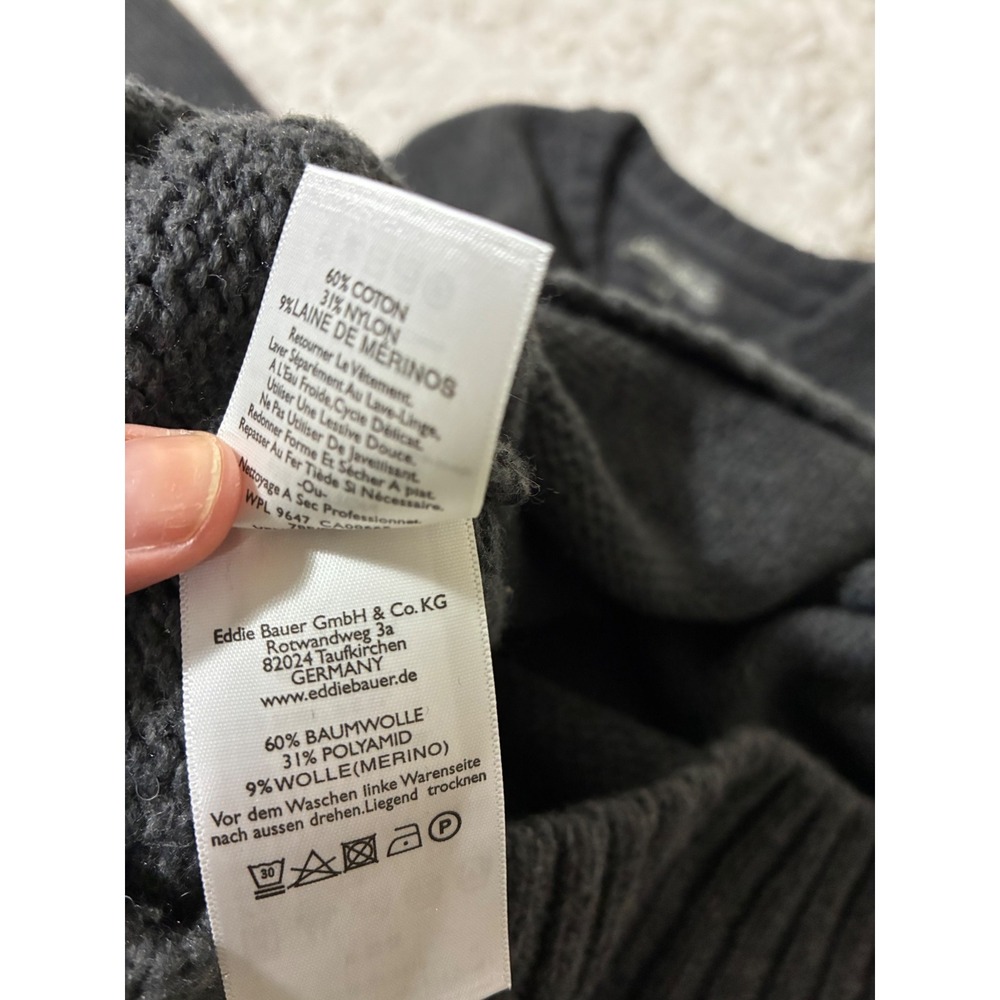 Eddie Bauer Mens Gray Fair Isle Merino Wool Blend Crewneck Sweater Size M - Picture 7 of 10